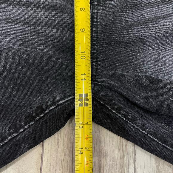 Loft Destructed High Rise Straight Crop Jeans in Washed Black Size 6 / 28 - Picture 13 of 16